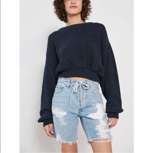 AGOLDE | Women's Destroyed Crush Jamie High Rise Classic Girlfriend Shorts 28